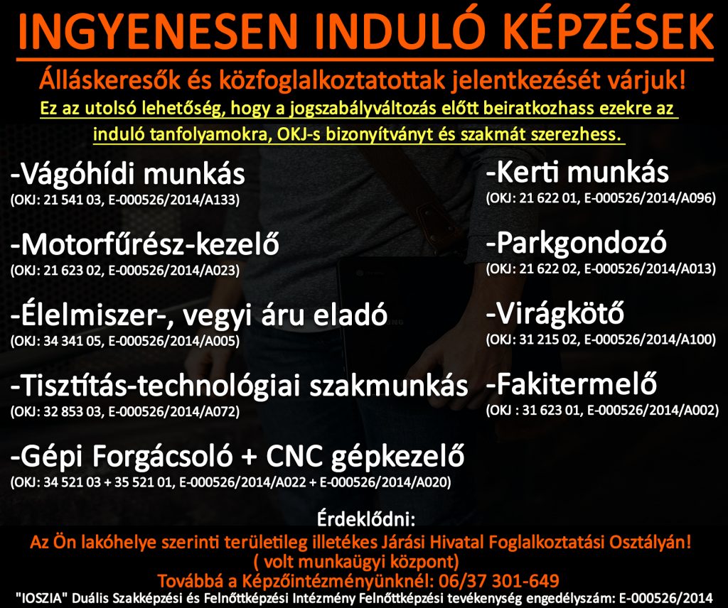 Gödöllő Munkaügyi Központ Tanfolyamok 2017